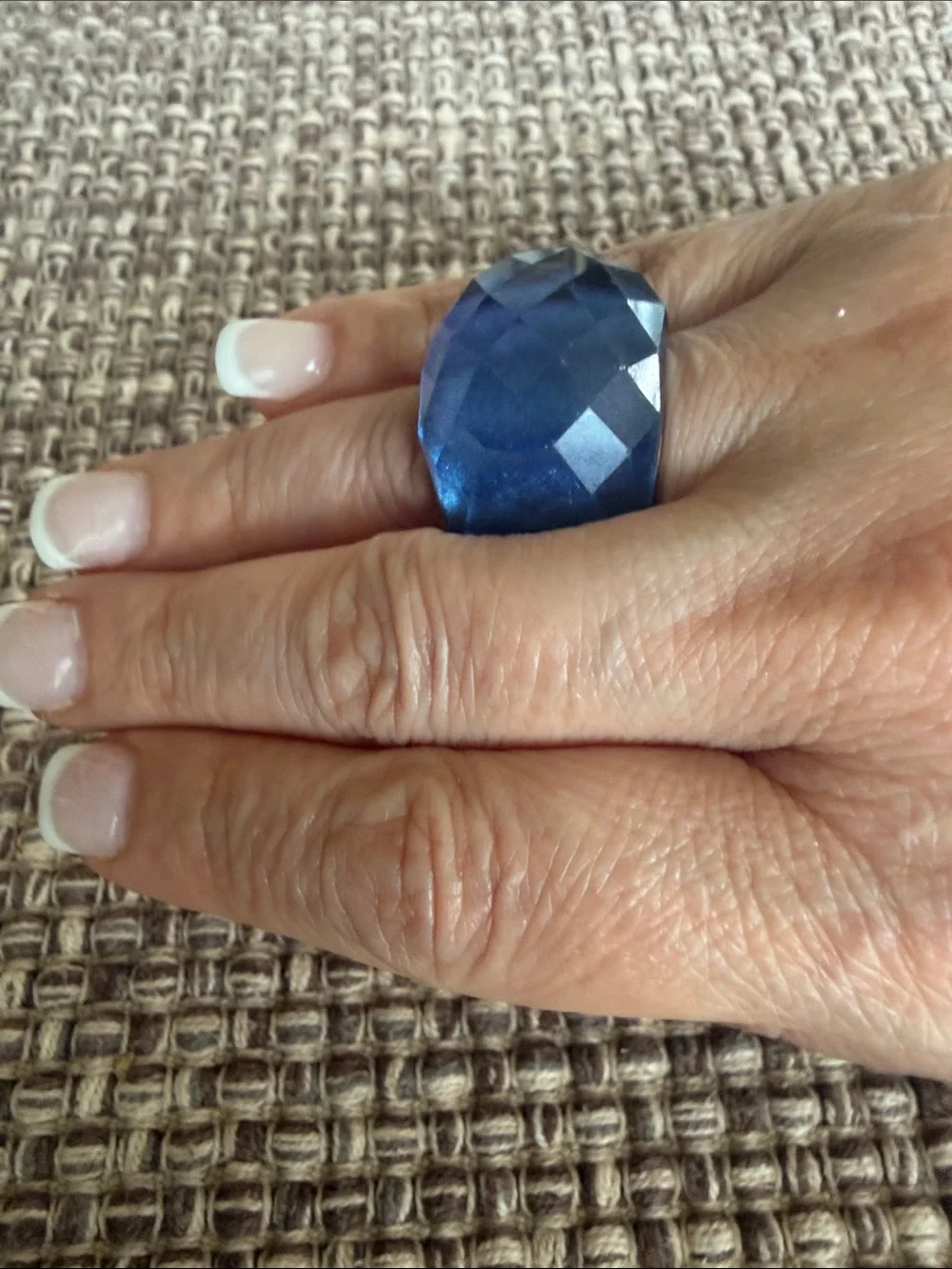 Swarovski Nirvana Faceted Blue Statement Ring